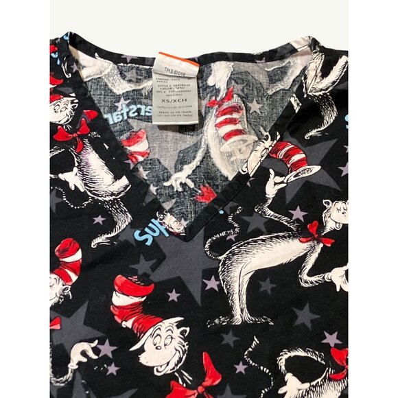 Dr. Seuss Superstar! Cat In The Hat Scrub Top  XS - Picture 5 of 9